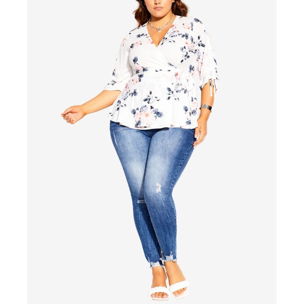 City Chic Lotus Lust Wrap Top